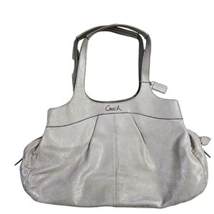 Coach Metallic Gray Shoulder Bag